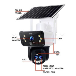 O-KAM 3950 15MP 10X Optik Zoom UltraHD 4G Solar Akıllı Güvenlik Kamerası