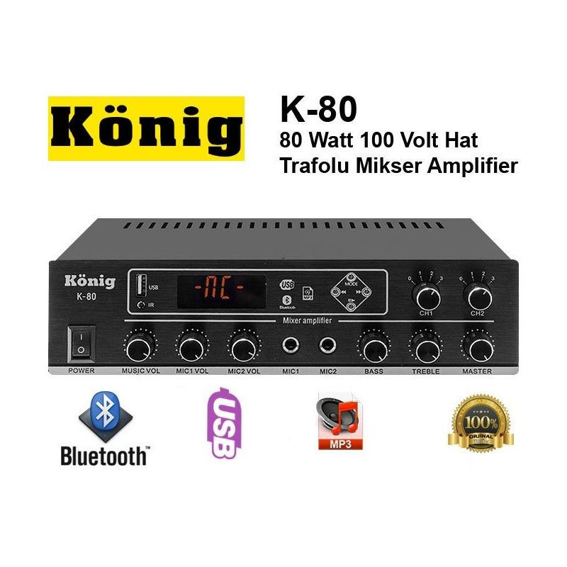 König K-80 80 Watt 100V Mikser Amfi