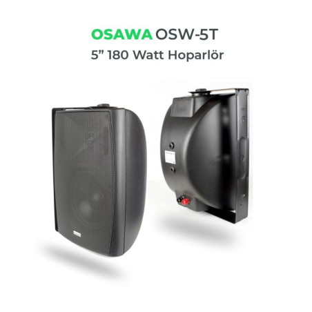 Osawa Osw-5t 180W 100V 8ohm 2 Yollu Trafolu Duvar Hoparlör Siyah