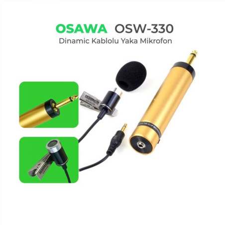 OSAWA OSW-330 1000 Ohm YAKA MİKROFON METAL MİKROFON VE METAL KLİPSLİ