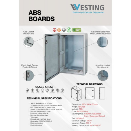 VEST 250x350x150mm OPAK ABS Pano