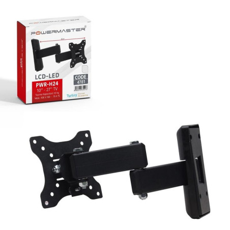 POWERMASTER PWR-H24 10'' - 27'' ÇİFT KOLLU KİLİTLİ HAREKETLİ DUVAR ASKI APARATI 4781
